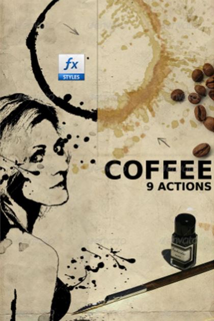 coffee stain art photoshop action download